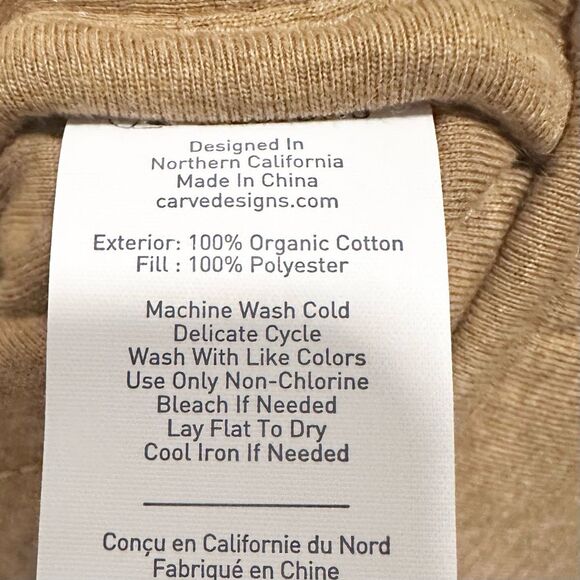 Carve Designs NWT Organic Cotton Quilted Topper Jacket Cocoa Heather (Tan) Large - Picture 9 of 12